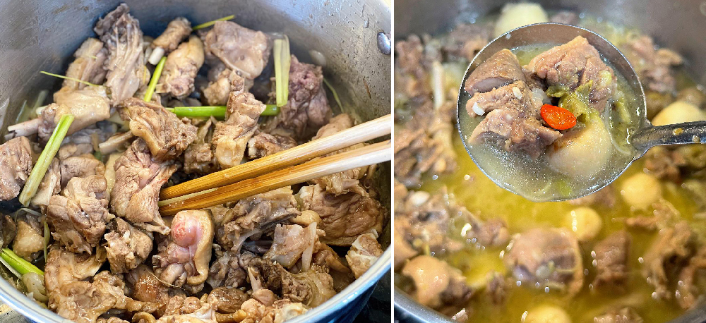 Hầm vịt với măng cho mềm